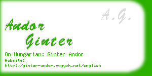 andor ginter business card